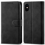 For iPhone XS Max Frosted Anti-theft Brush Horizontal Flip Leather Case with Holder & Card Slots & Wallet(Black)