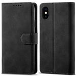 For iPhone XR Frosted Anti-theft Brush Horizontal Flip Leather Case with Holder & Card Slots & Wallet(Black)