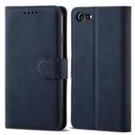 For iPhone SE 2022 / SE 2020 / 8 / 7 Frosted Anti-theft Brush Horizontal Flip Leather Case with Holder & Card Slots & Wallet(Dark Blue)