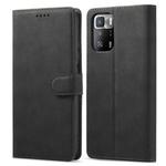 For Xiaomi Redmi Note 10 Frosted Anti-theft Brush Horizontal Flip Leather Case with Holder & Card Slots & Wallet(Black)