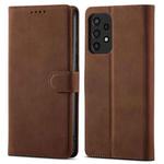 For Samsung Galaxy A72 5G/4G Frosted Anti-theft Brush Horizontal Flip Leather Case with Holder & Card Slots & Wallet(Coffee)