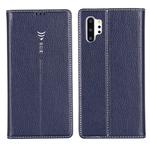 For Galaxy Note 10+ GEBEI PU+TPU Horizontal Flip Protective Case with Holder & Card Slots(Blue)