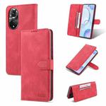 For Honor 50 AZNS Dream II Skin Feel PU+TPU Horizontal Flip Leather Case with Holder & Card Slots & Wallet(Red)