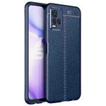 For vivo Y21 Litchi Texture TPU Shockproof Case(Navy Blue)