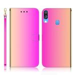 For Galaxy A40 Imitated Mirror Surface Horizontal Flip Leather Case with Holder & Card Slots & Wallet & Lanyard(Gradient Color)