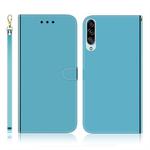 For Galaxy A90 5G Imitated Mirror Surface Horizontal Flip Leather Case with Holder & Card Slots & Wallet & Lanyard(Blue)