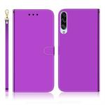 For Galaxy A90 5G Imitated Mirror Surface Horizontal Flip Leather Case with Holder & Card Slots & Wallet & Lanyard(Purple)