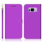 For Galaxy S8+ Imitated Mirror Surface Horizontal Flip Leather Case with Holder & Card Slots & Wallet & Lanyard(Purple)