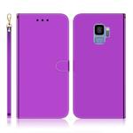 For Galaxy S9 Imitated Mirror Surface Horizontal Flip Leather Case with Holder & Card Slots & Wallet & Lanyard(Purple)