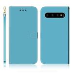 For Galaxy S10+ Imitated Mirror Surface Horizontal Flip Leather Case with Holder & Card Slots & Wallet & Lanyard(Blue)