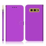 For Galaxy S10e Imitated Mirror Surface Horizontal Flip Leather Case with Holder & Card Slots & Wallet & Lanyard(Purple)
