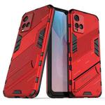 For vivo Y21 Punk Armor 2 in 1 PC + TPU Shockproof Case with Invisible Holder(Red)