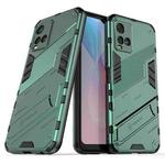 For vivo Y21 Punk Armor 2 in 1 PC + TPU Shockproof Case with Invisible Holder(Green)