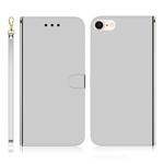 For iPhone 7 / 8 Imitated Mirror Surface Horizontal Flip Leather Case with Holder & Card Slots & Wallet & Lanyard(Silver)