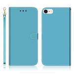 For iPhone 7 / 8 Imitated Mirror Surface Horizontal Flip Leather Case with Holder & Card Slots & Wallet & Lanyard(Blue)