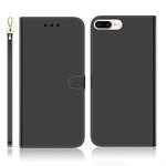 For iPhone 7 Plus / 8 Plus Imitated Mirror Surface Horizontal Flip Leather Case with Holder & Card Slots & Wallet & Lanyard(Black)
