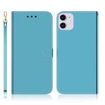 For iPhone 11 Imitated Mirror Surface Horizontal Flip Leather Case with Holder & Card Slots & Wallet & Lanyard(Blue)