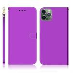 For iPhone 11 Pro Imitated Mirror Surface Horizontal Flip Leather Case with Holder & Card Slots & Wallet & Lanyard(Purple)
