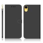 For iPhone XR Imitated Mirror Surface Horizontal Flip Leather Case with Holder & Card Slots & Wallet & Lanyard(Black)
