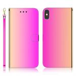 For iPhone XS Max Imitated Mirror Surface Horizontal Flip Leather Case with Holder & Card Slots & Wallet & Lanyard(Gradient Color)