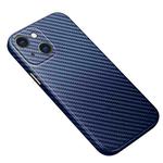 Carbon Fiber Texture Kevlar All-inclusive Shockproof Phone Protective Case For iPhone 13(Sapphire Blue)