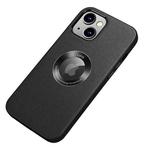 Nappa Texture Leather Back Cover Shockproof Case For iPhone 13 mini(Black)