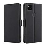 For Google Pixel 4a Ultra-thin Voltage Side Buckle PU + TPU Horizontal Flip Leather Case with Holder & Card Slot(Black)