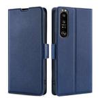 For Sony Xperia 1 III Ultra-thin Voltage Side Buckle PU + TPU Horizontal Flip Leather Case with Holder & Card Slot(Blue)