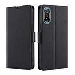 For Xiaomi Redmi K40 Gaming Ultra-thin Voltage Side Buckle PU + TPU Horizontal Flip Leather Case with Holder & Card Slot(Black)