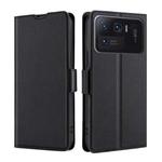 For Xiaomi Mi 11 Ultra Ultra-thin Voltage Side Buckle PU + TPU Horizontal Flip Leather Case with Holder & Card Slot(Black)