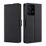 For Xiaomi Mix 4 Ultra-thin Voltage Side Buckle PU + TPU Horizontal Flip Leather Case with Holder & Card Slot(Black)