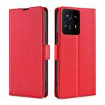 For Xiaomi Mix 4 Ultra-thin Voltage Side Buckle PU + TPU Horizontal Flip Leather Case with Holder & Card Slot(Red)