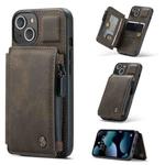 For iPhone 13 mini CaseMe C20 Multifunctional PC + TPU Protective Case with Holder & Card Slot & Wallet (Coffee)