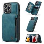 For iPhone 13 Pro CaseMe C20 Multifunctional PC + TPU Protective Case with Holder & Card Slot & Wallet (Blue)