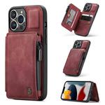 For iPhone 13 Pro CaseMe C20 Multifunctional PC + TPU Protective Case with Holder & Card Slot & Wallet (Red)