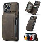 For iPhone 13 Pro Max CaseMe C20 Multifunctional PC + TPU Protective Case with Holder & Card Slot & Wallet (Coffee)