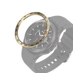 For Samsung Galaxy Watch4 Classic 42mm Smart Watch Steel Bezel Ring, E Version(Gold Ring Black Letter)