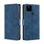 For Google Pixel 5A Skin Feel Crocodile Texture Magnetic Clasp Horizontal Flip PU Leather Case with Holder & Card Slots & Wallet(Blue)