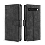 For Google Pixel 6 Skin Feel Crocodile Texture Magnetic Clasp Horizontal Flip PU Leather Case with Holder & Card Slots & Wallet(Black)