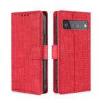 For Google Pixel 6 Pro Skin Feel Crocodile Texture Magnetic Clasp Horizontal Flip PU Leather Case with Holder & Card Slots & Wallet(Red)