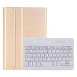 A06B Ultra-thin Detachable Bluetooth Keyboard Leather Tablet Case with Pen Slot & Holder for iPad mini 6(Gold)