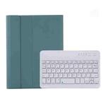 A06B Ultra-thin Detachable Bluetooth Keyboard Leather Tablet Case with Pen Slot & Holder for iPad mini 6(Dark Green)