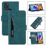 For Samsung Galaxy A21s Reverse Buckle Horizontal Flip PU Leather Case with Holder & Card Slot & Wallet(Lake Blue)