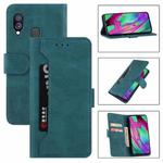 For Samsung Galaxy A40 Reverse Buckle Horizontal Flip PU Leather Case with Holder & Card Slot & Wallet(Lake Blue)