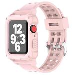 Glacier Transparent Jelly Strap Watch Band For Apple Watch Series 3 & 2 & 1 42mm(Pink)