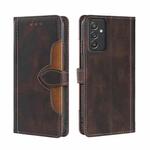 For Samsung Galaxy A82 5G / Quantum 2 Skin Feel Straw Hat Magnetic Buckle Horizontal Flip PU Leather Case with Holder & Card Slots & Wallet(Brown)