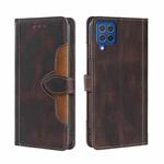 For Samsung Galaxy F62 / M62 Skin Feel Straw Hat Magnetic Buckle Horizontal Flip PU Leather Case with Holder & Card Slots & Wallet(Brown)