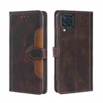 For Samsung Galaxy M32 Global Skin Feel Straw Hat Magnetic Buckle Horizontal Flip PU Leather Case with Holder & Card Slots & Wallet(Brown)