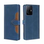 For Xiaomi Mi 11T Skin Feel Straw Hat Magnetic Buckle Horizontal Flip PU Leather Case with Holder & Card Slots & Wallet(Blue)