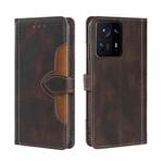 For Xiaomi Mix 4 Skin Feel Straw Hat Magnetic Buckle Horizontal Flip PU Leather Case with Holder & Card Slots & Wallet(Brown)